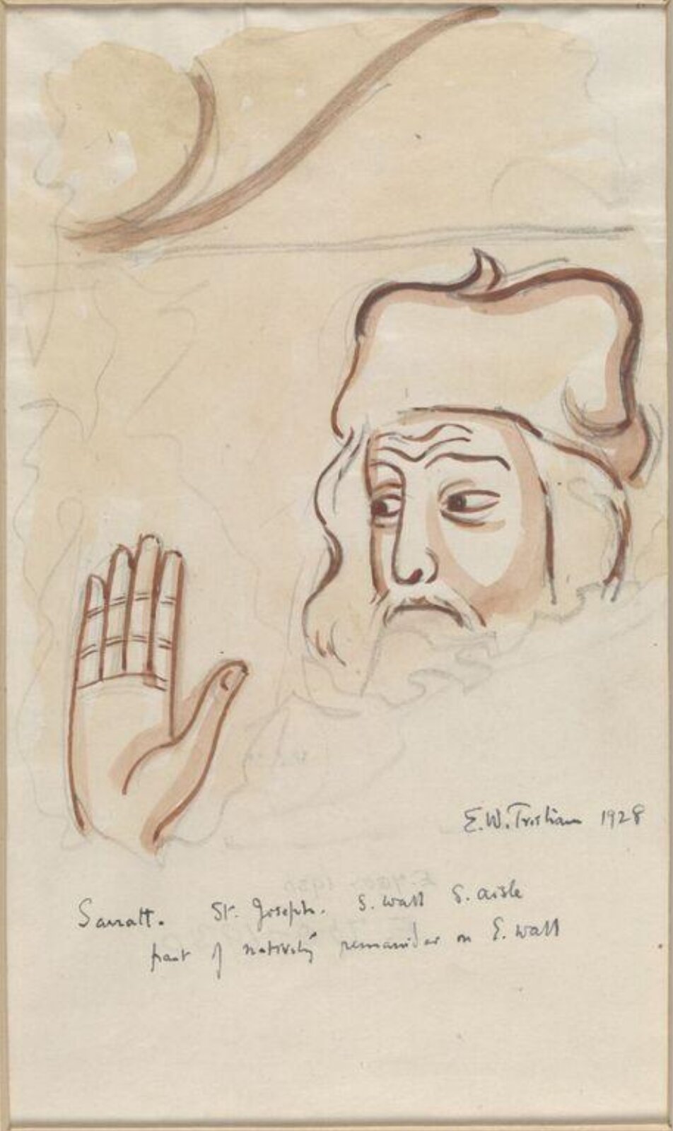 Drawing, Ernest William Tristram, 1928