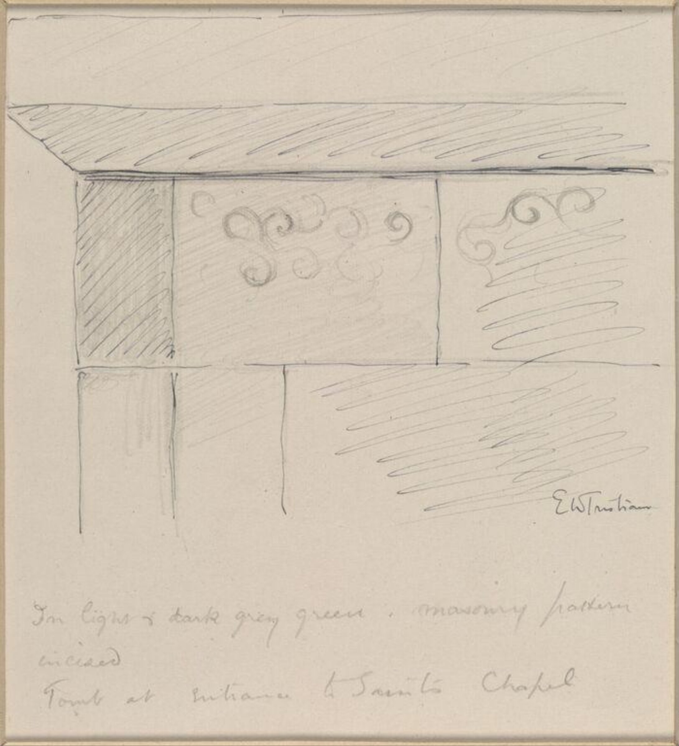 Drawing, Ernest William Tristram, early 20th century