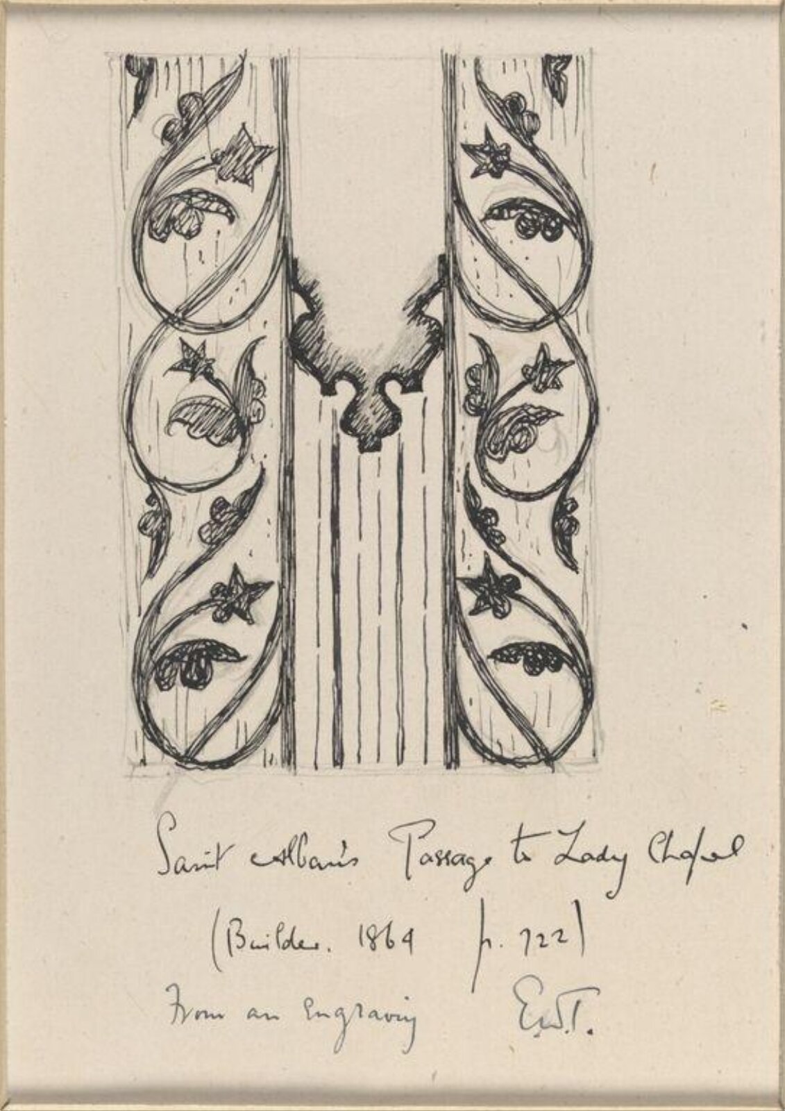 Drawing, Ernest William Tristram, early 20th century