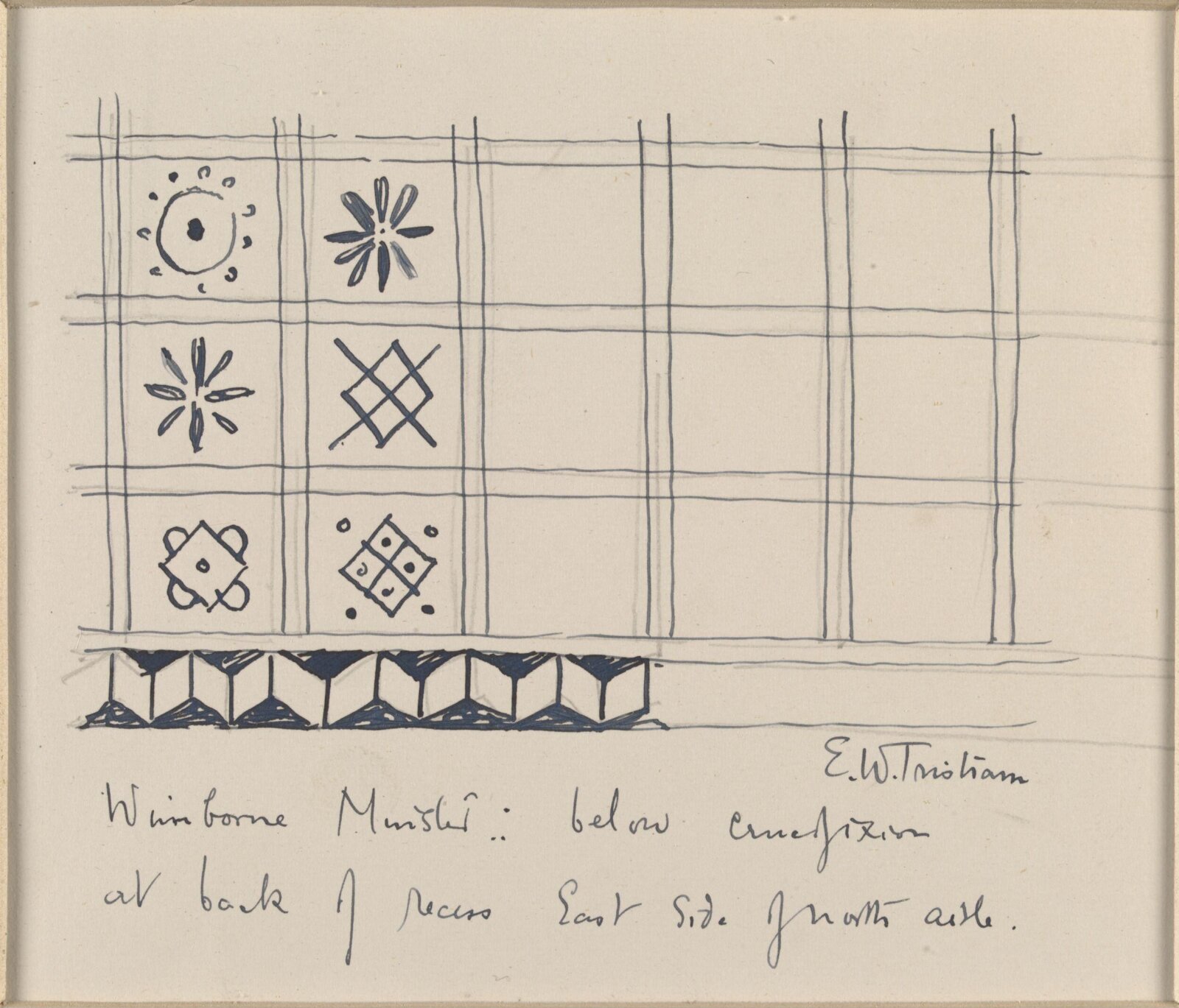 Drawing, Ernest William Tristram, early 20th century