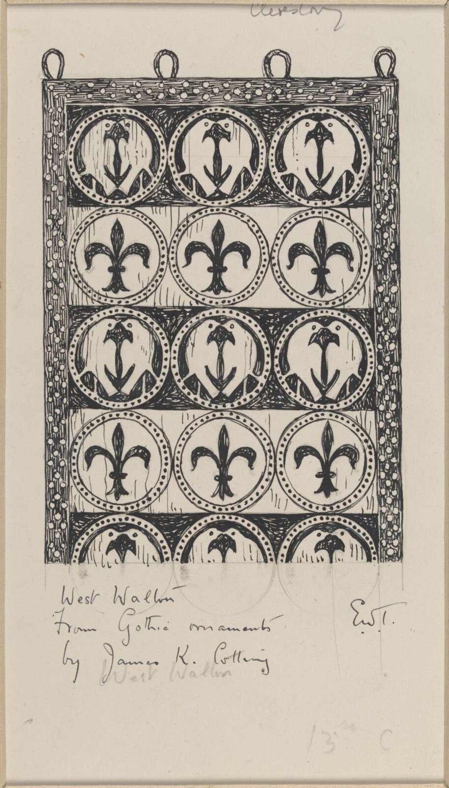 Drawing, Ernest William Tristram, early 20th century