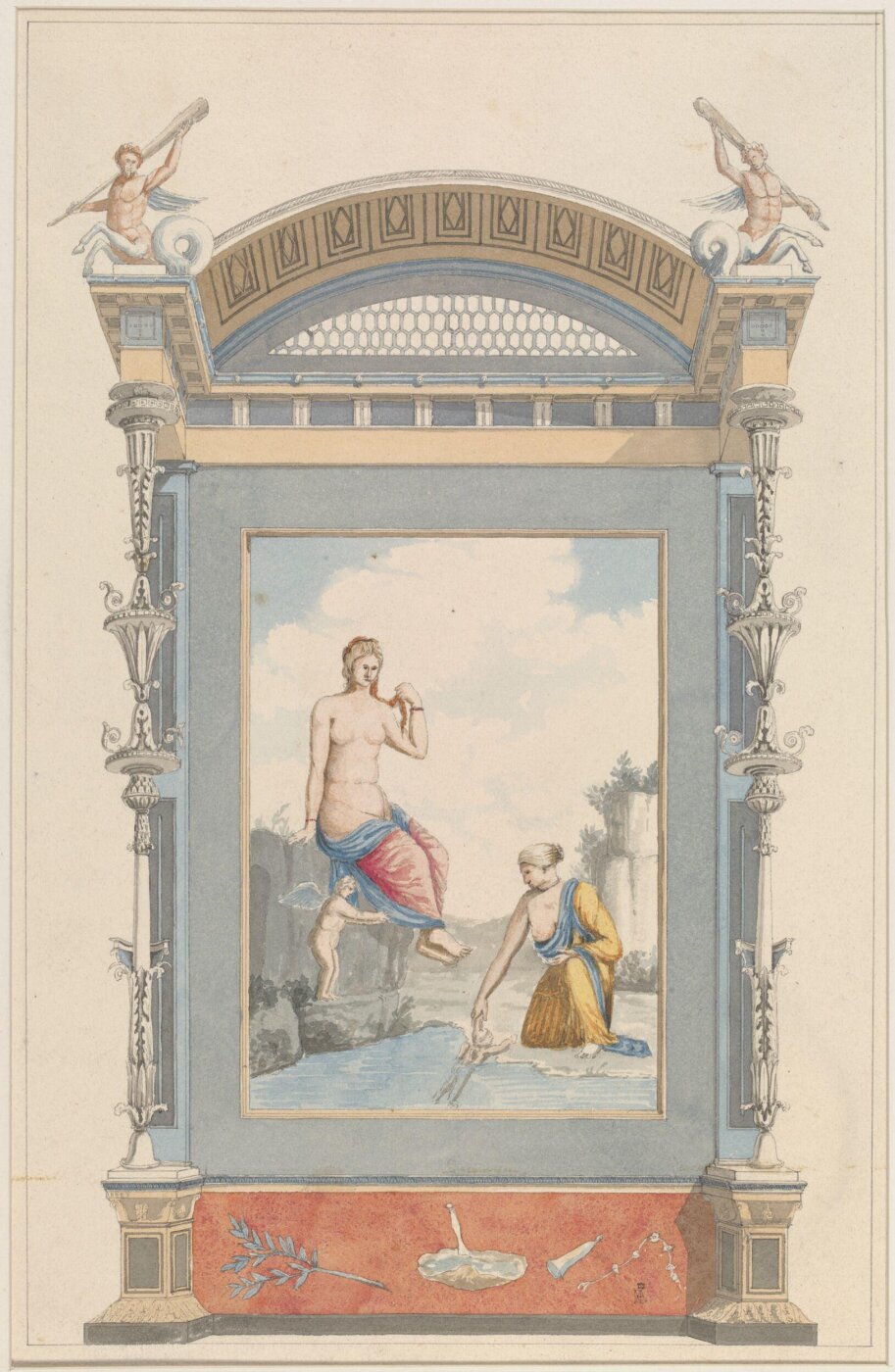 Anonymous, Design for an archway and panel