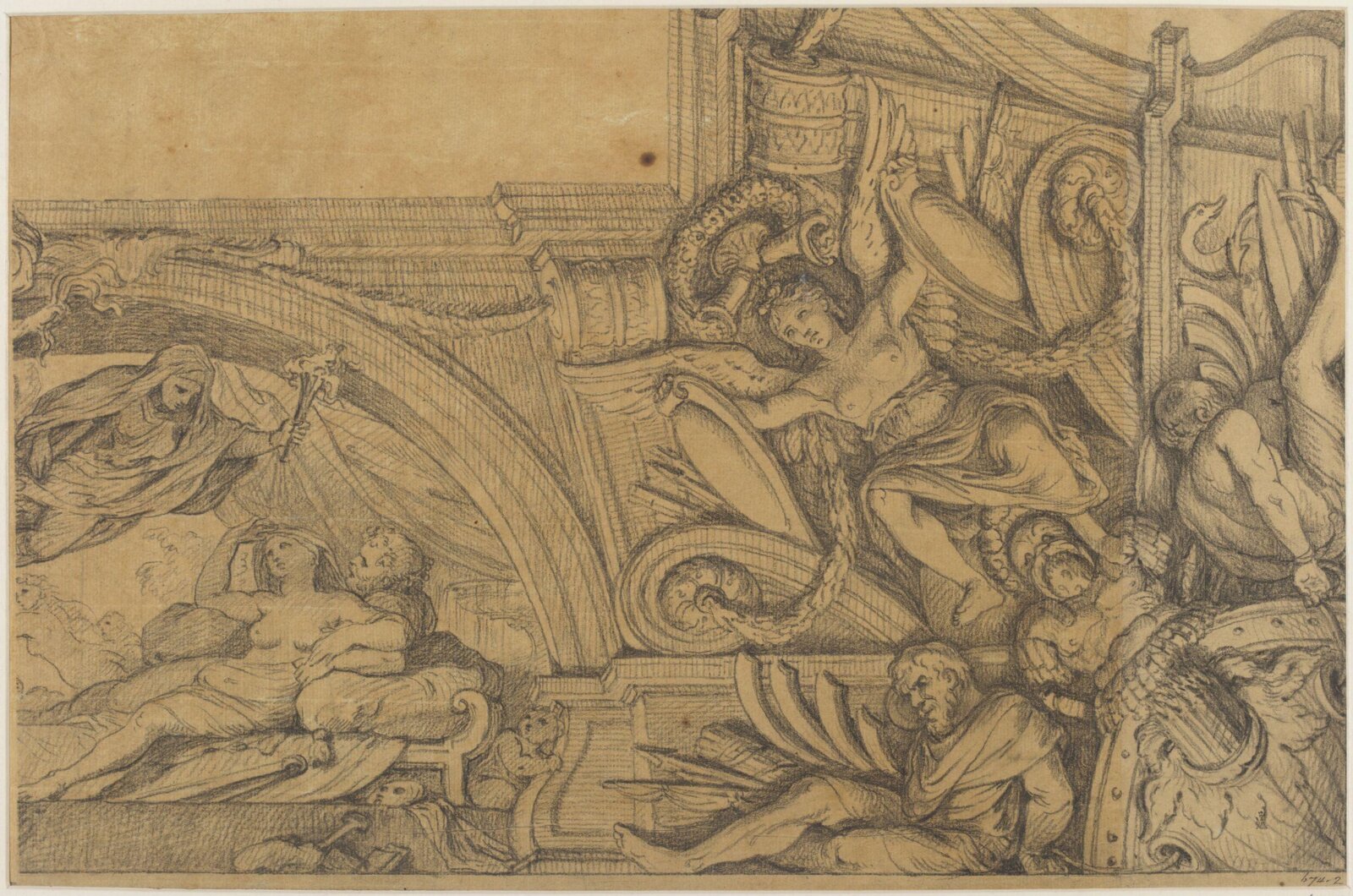 Design for a ceiling showing an allegorical group, 18th century