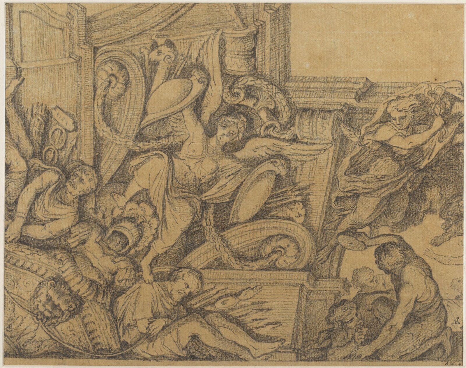Design for a ceiling showing an allegorical group, 18th century