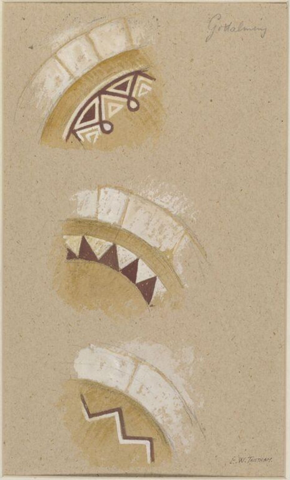 Watercolour drawing, Ernest William Tristram, c.1900s