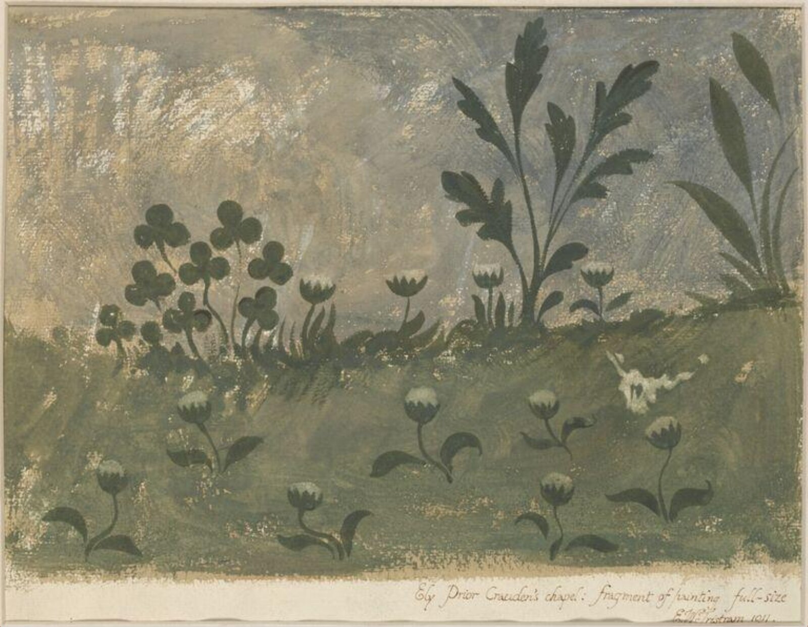 Watercolour drawing, Ernest William Tristram, 1911