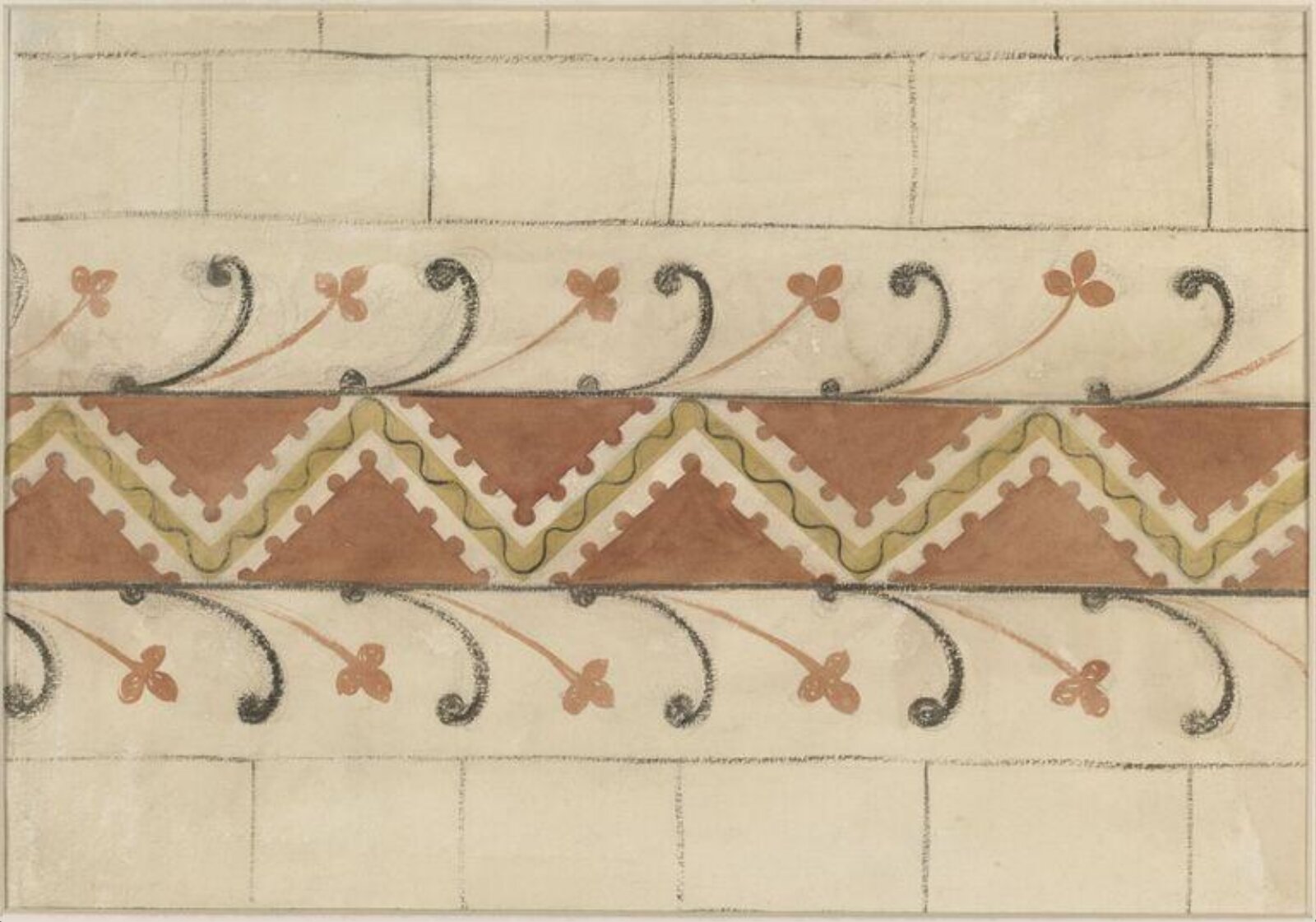 Watercolour drawing, Ernest William Tristram, c.1900s
