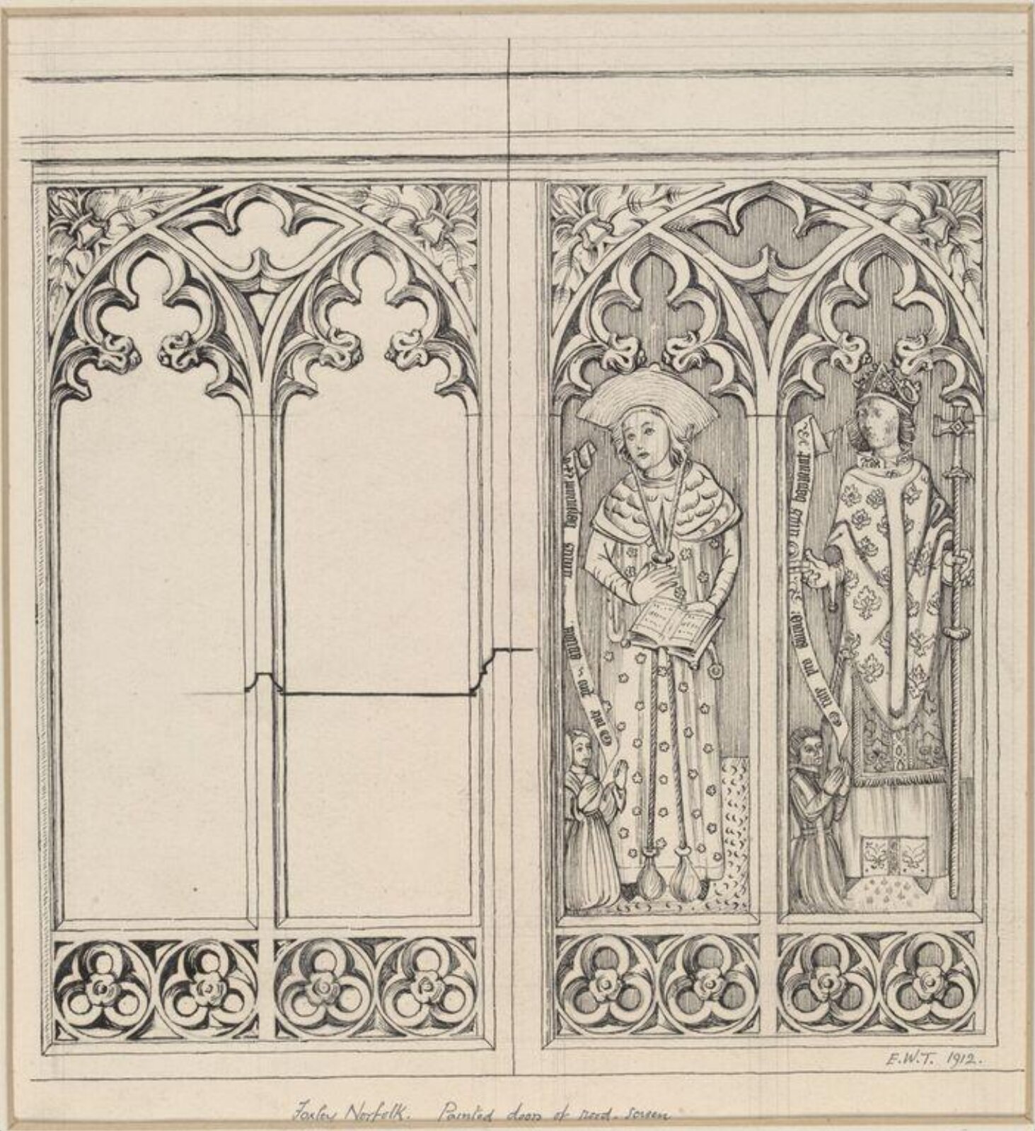 Drawing, Ernest William Tristram, 1912