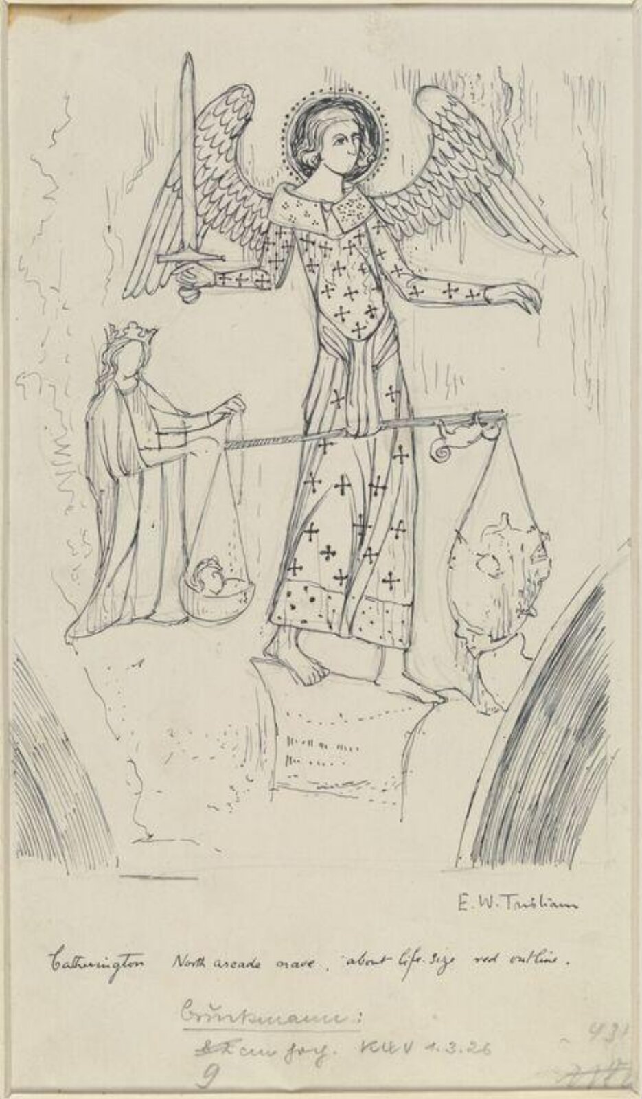 Drawing, Ernest William Tristram, early 20th century