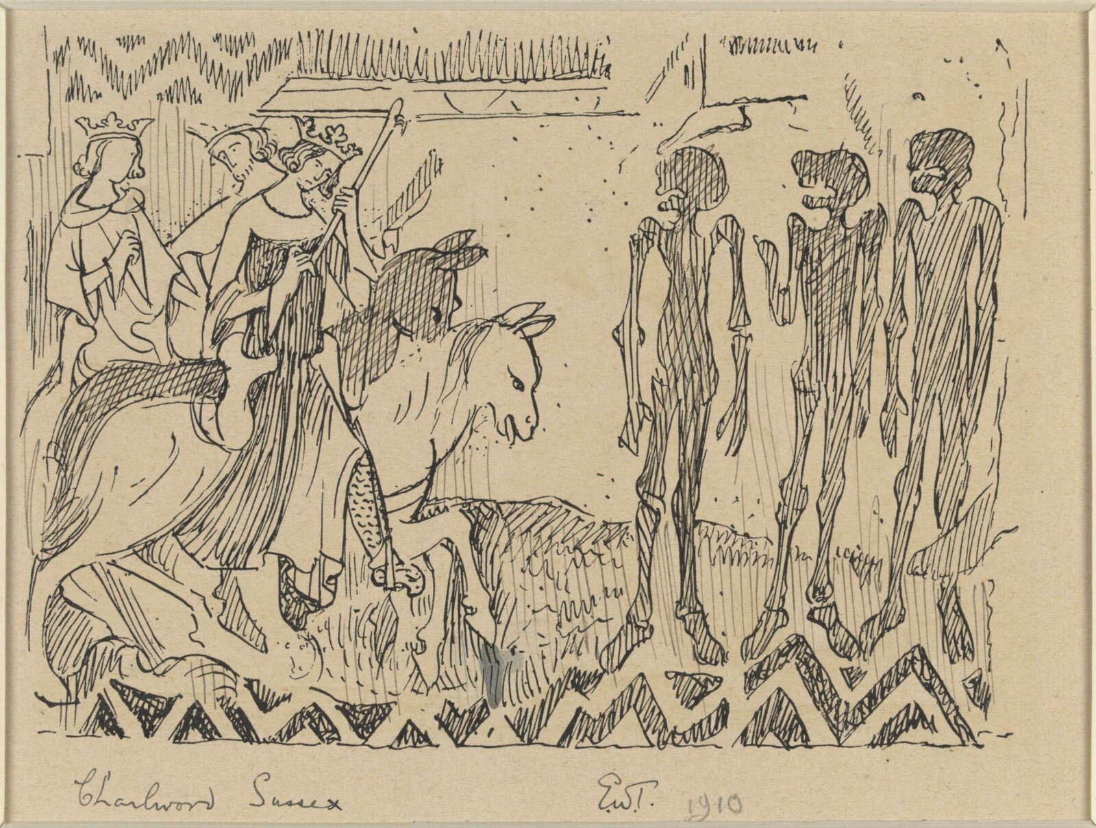 Drawing, Ernest William Tristram, 1910