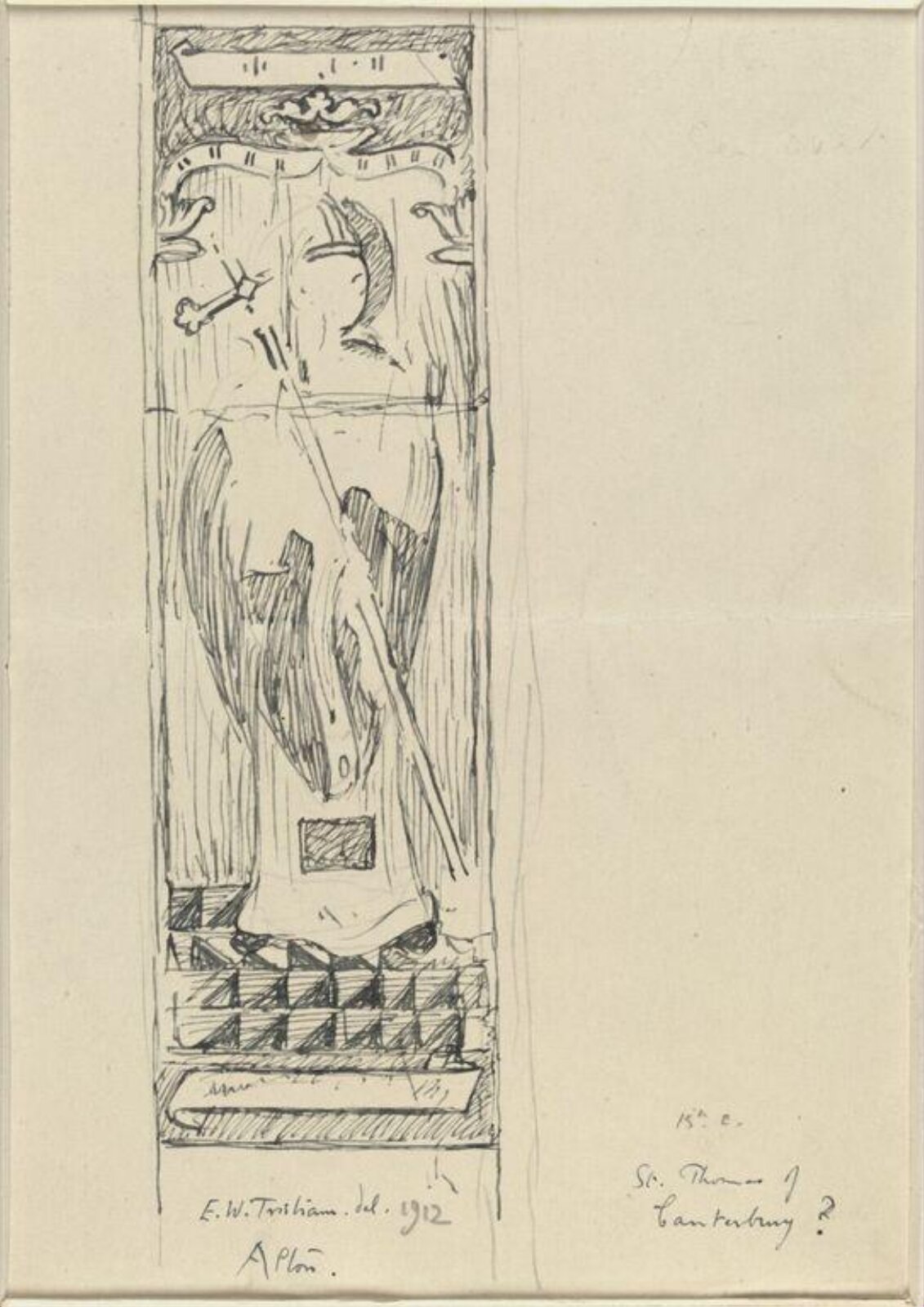 Drawing, Ernest William Tristram, 1912