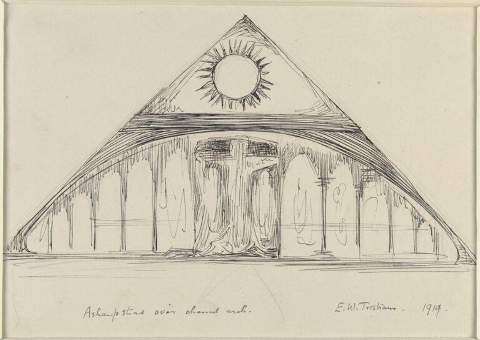 Drawing, Ernest William Tristram, 1914