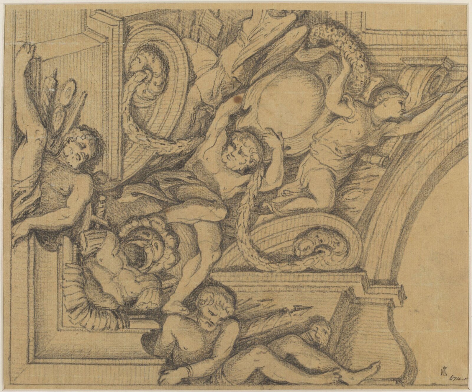 Design for a ceiling showing an allegorical group, 18th century