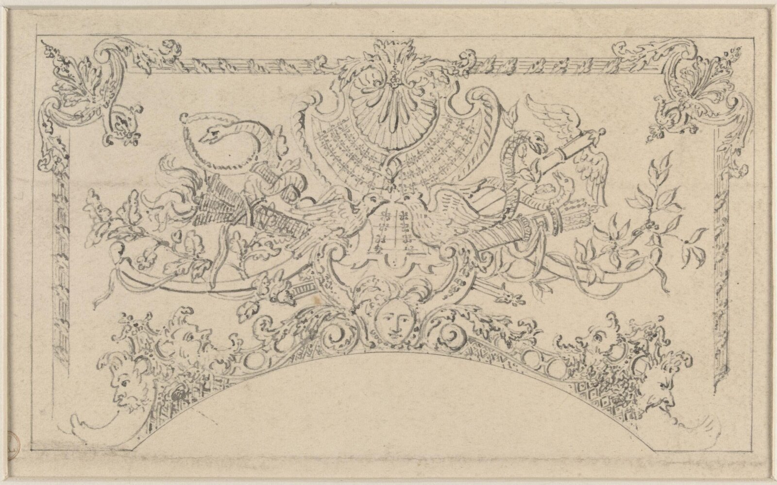 Panel decoration with emblematic group