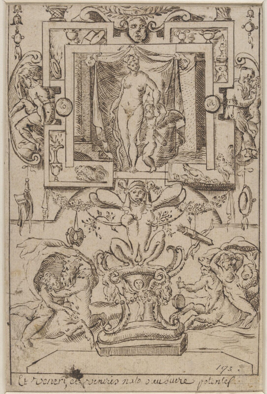 Design for panel with Venus and Cupid