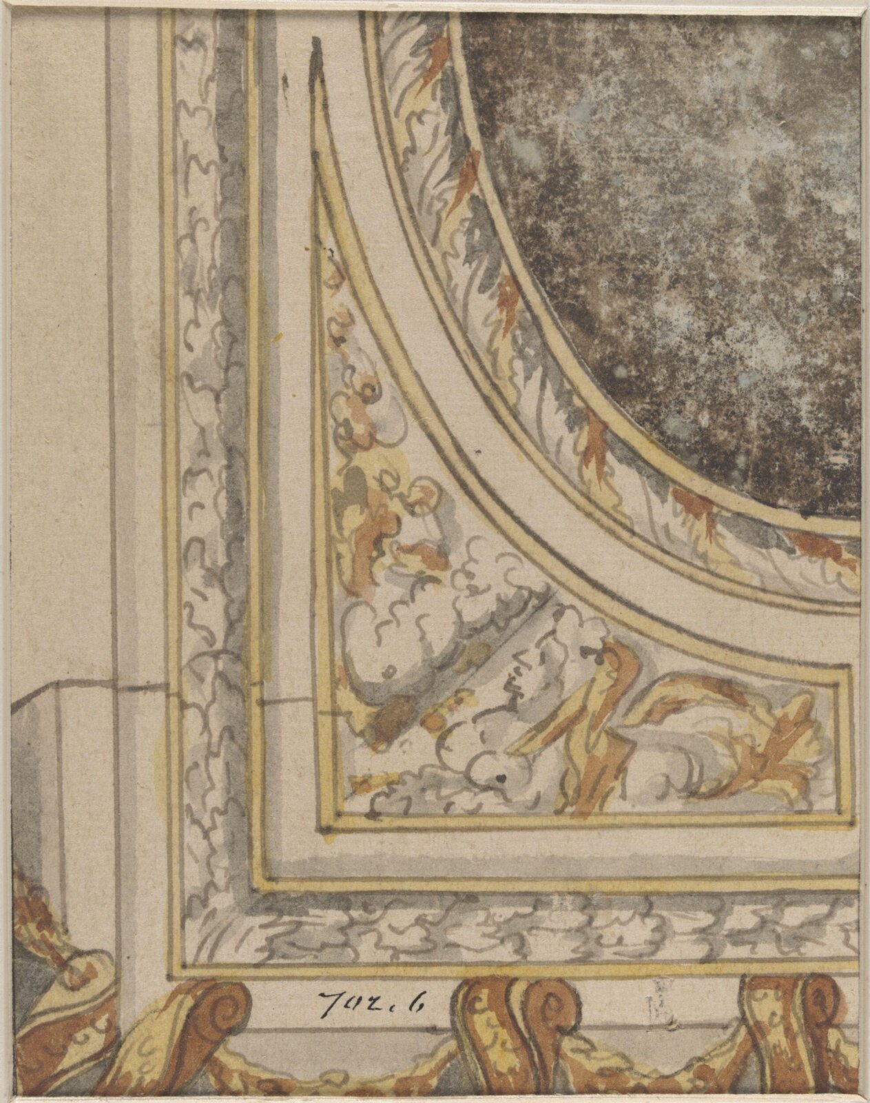Design for decoration of either ceiling or panel, 18th century