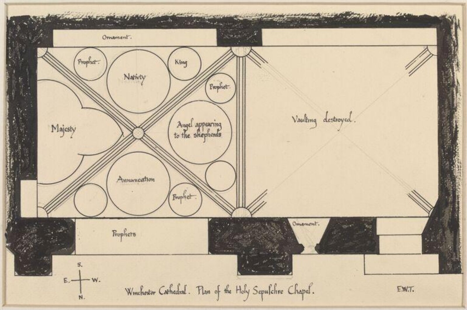 Drawing, Ernest William Tristram, early 20th century