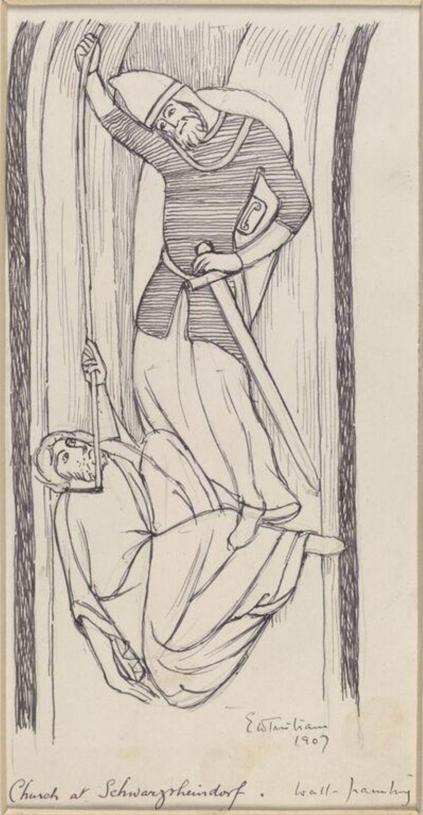 Drawing, Ernest William Tristram, 1907