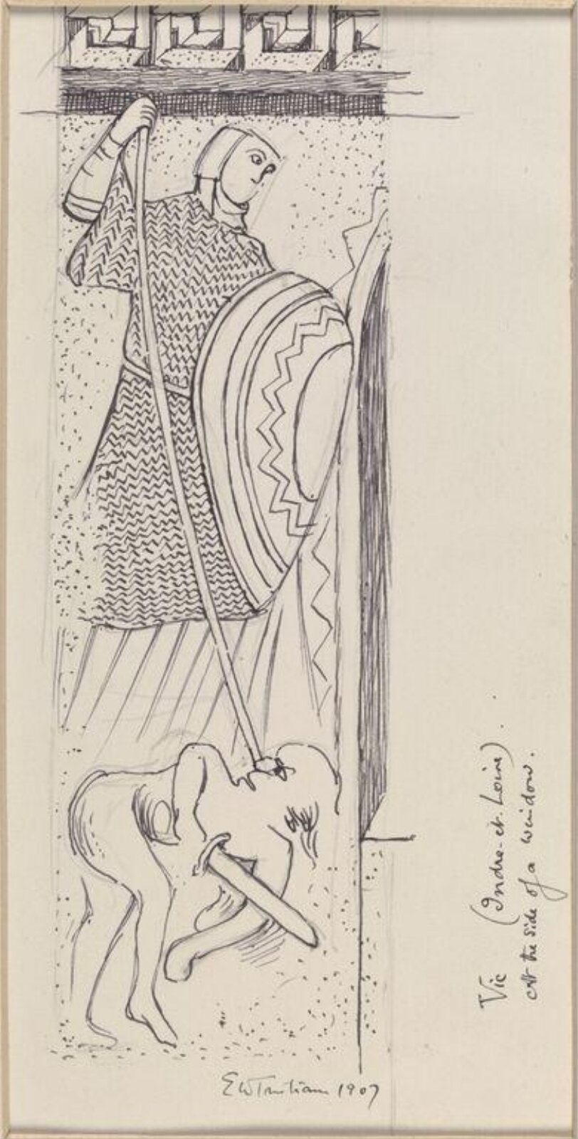Drawing, Ernest William Tristram, 1907
