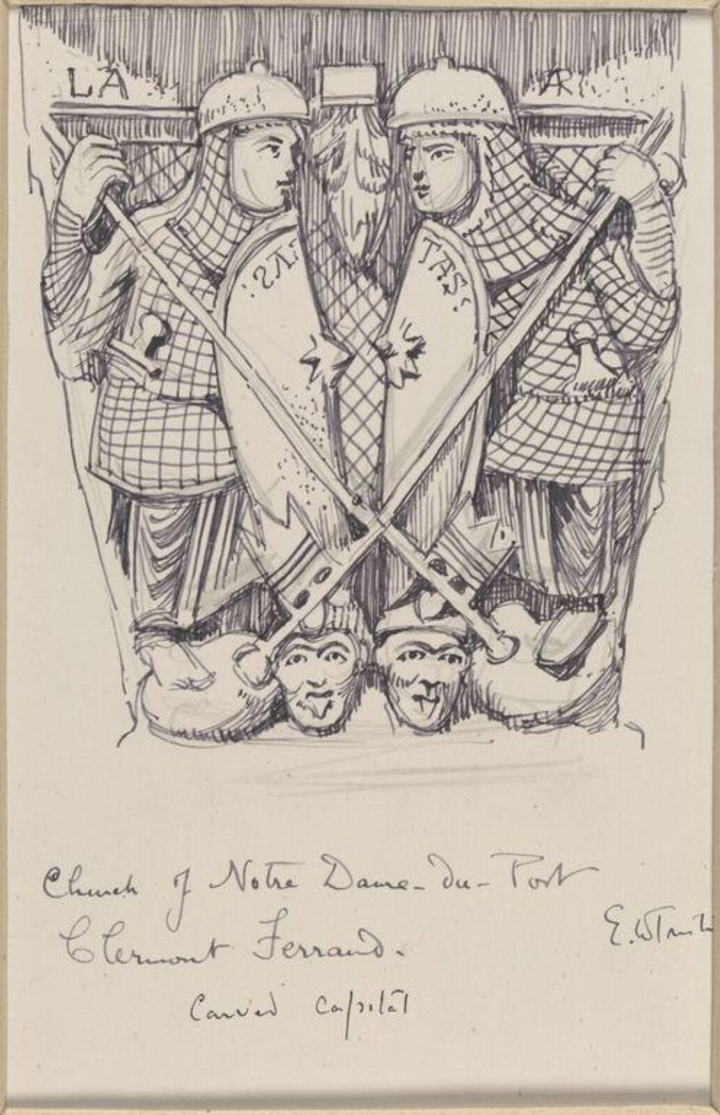 Drawing, Ernest William Tristram, early 20th century