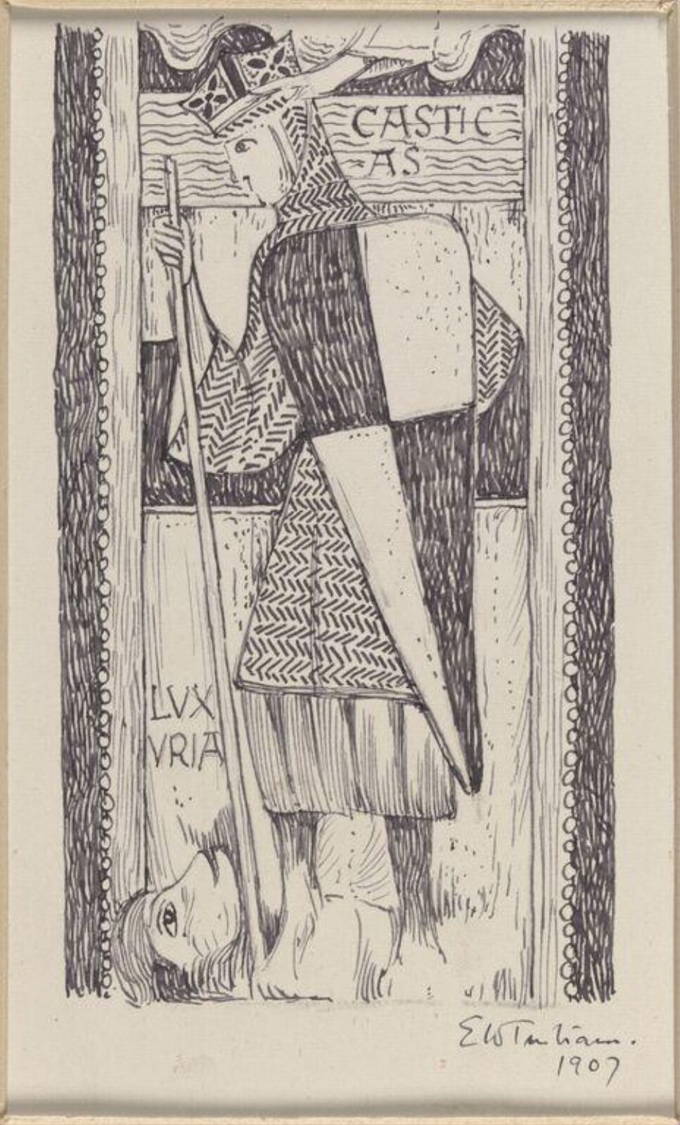 Drawing, Ernest William Tristram, 1907