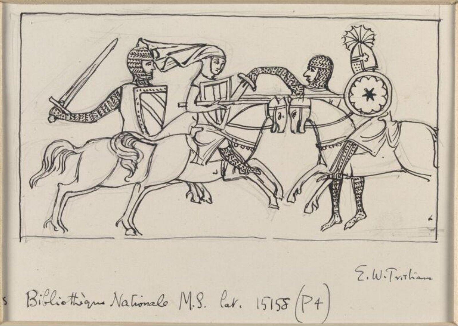 Drawing, Ernest William Tristram, early 20th century