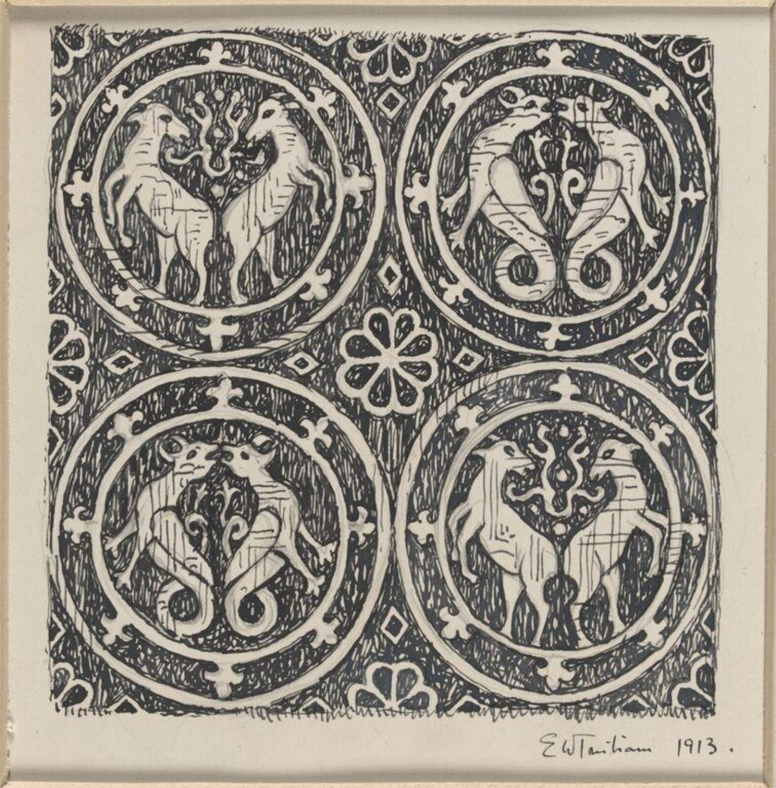 Drawing, Ernest William Tristram, 1913