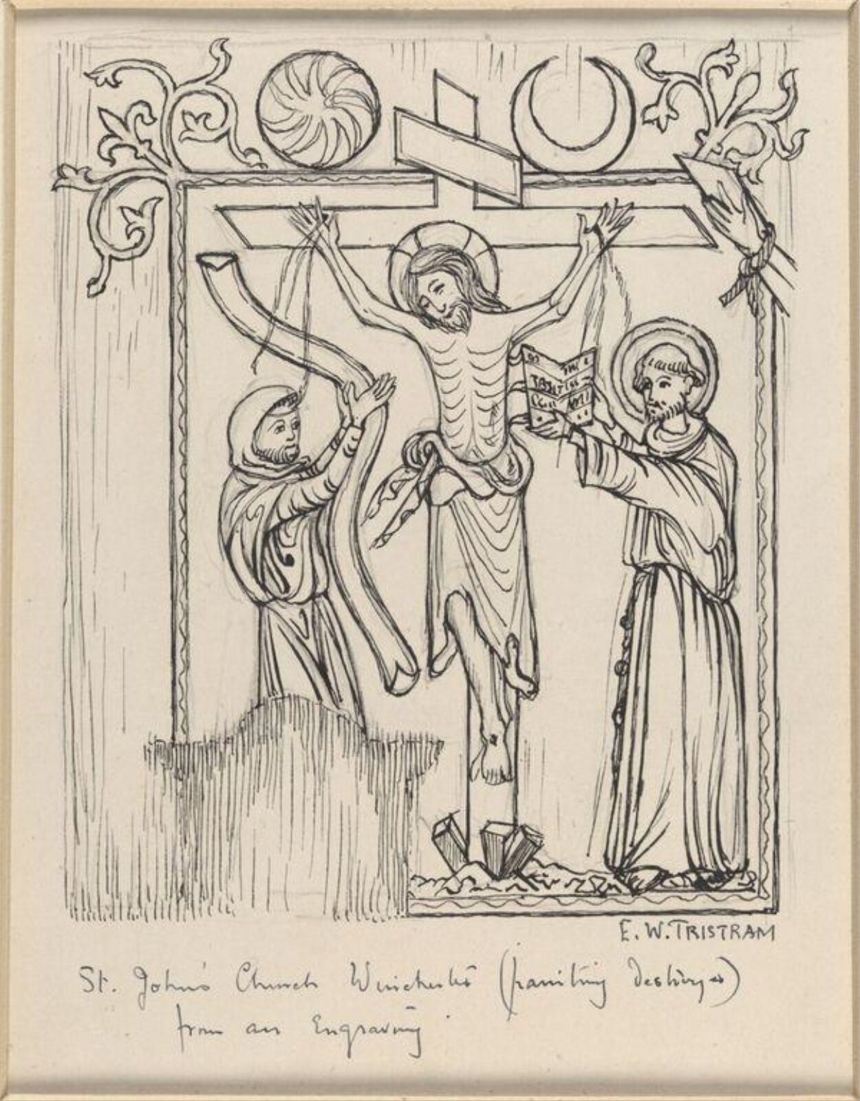 Drawing, Ernest William Tristram, early 20th century