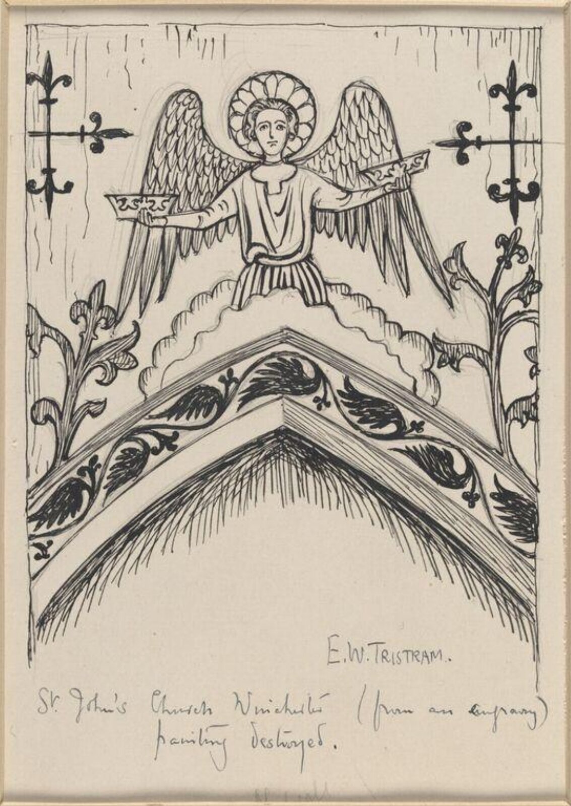 Drawing, Ernest William Tristram, early 20th century