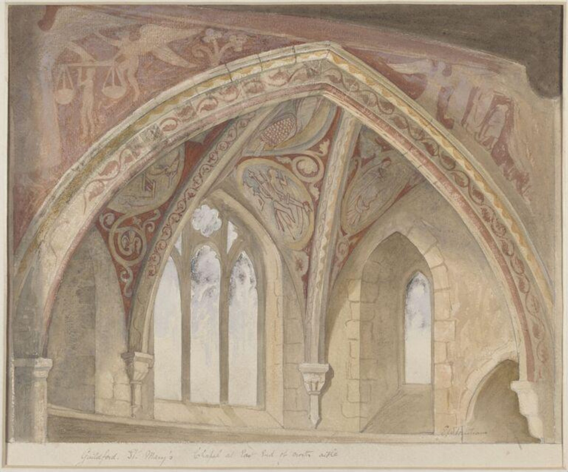 St. John the Baptist's Chapel, St. Mary's Church, Guildford, Ernest William Tristram, ок. XX века