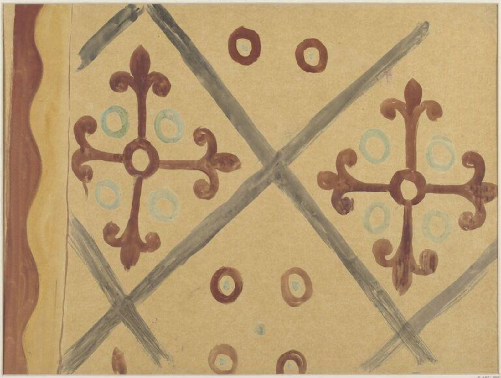 Watercolour drawing, Ernest William Tristram, 1910