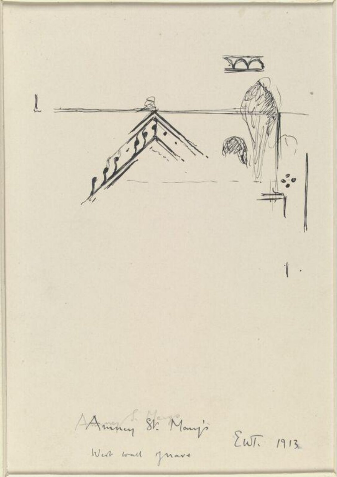 Drawing, Ernest William Tristram, 1913
