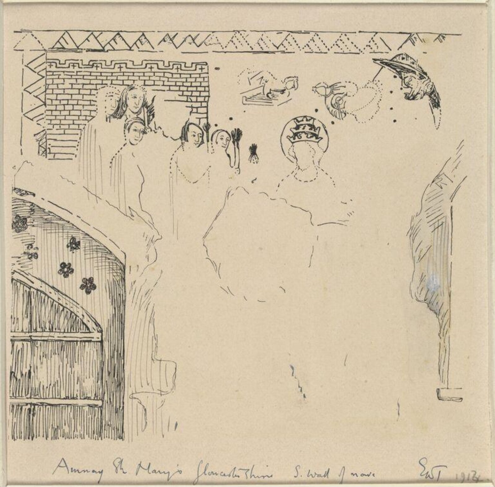 Drawing, Ernest William Tristram, 1913
