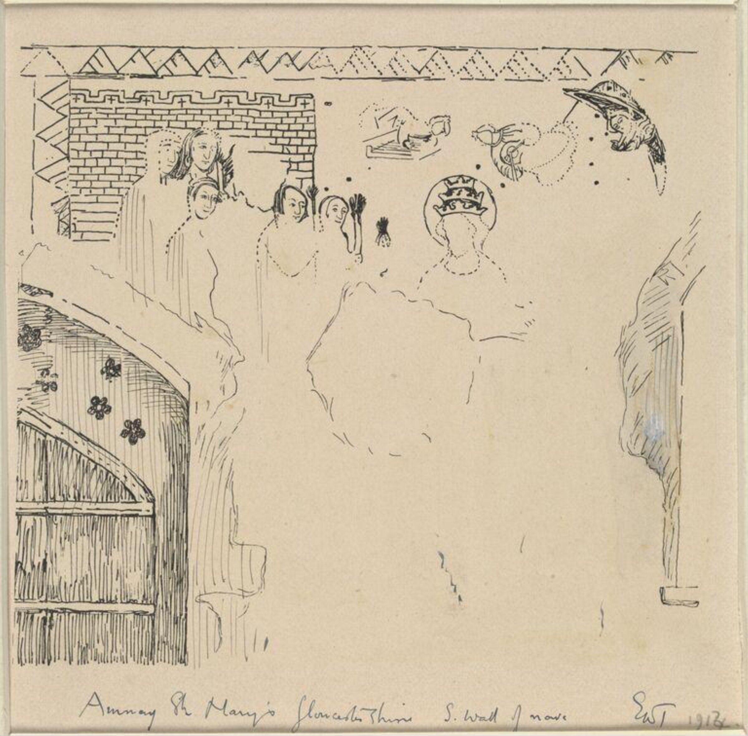 Drawing, Ernest William Tristram, 1913