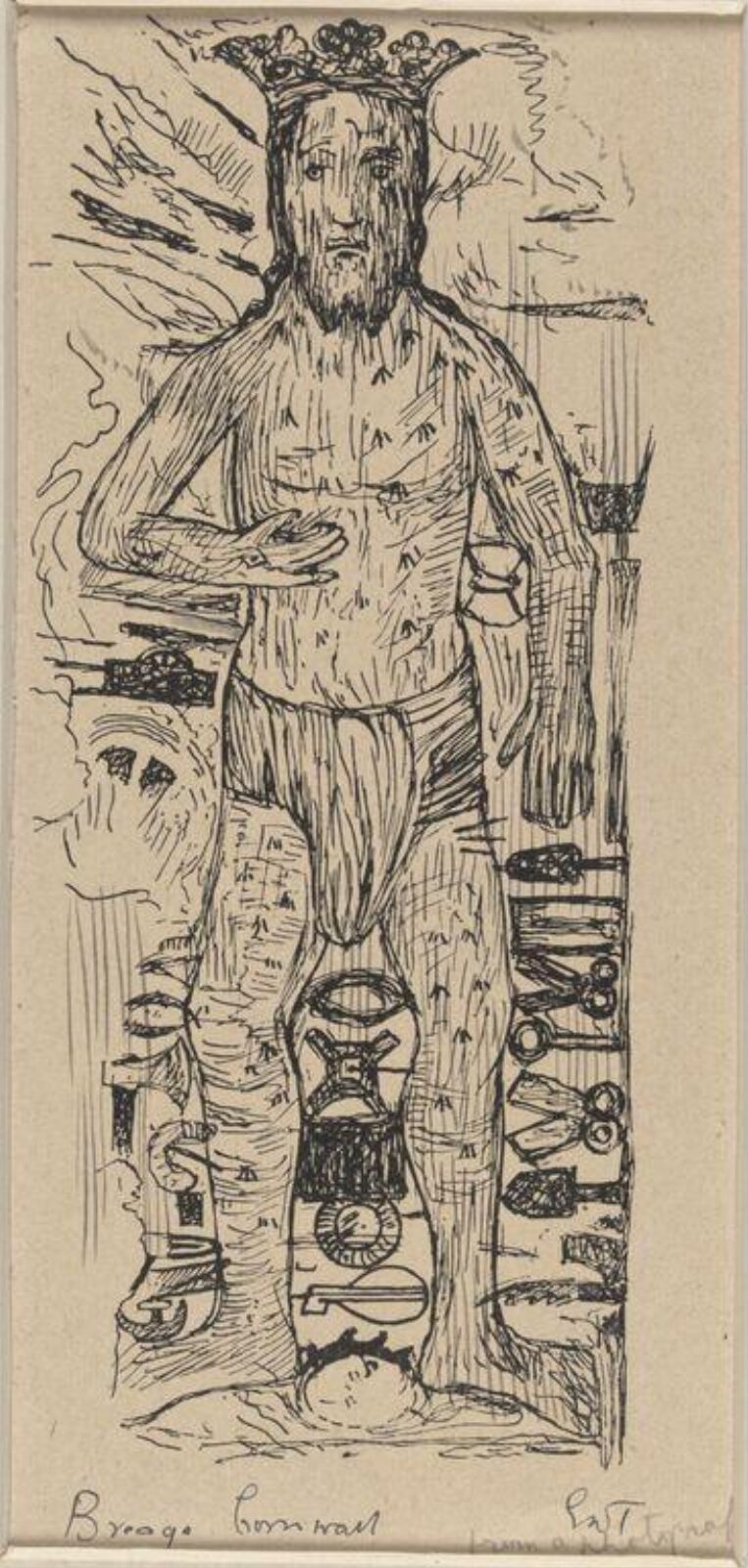 Drawing, Ernest William Tristram, early 20th century
