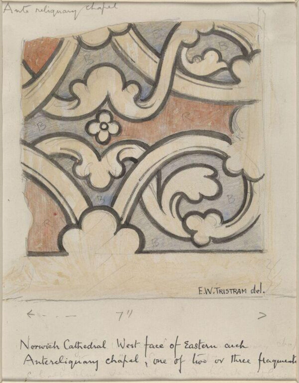 Drawing, Ernest William Tristram, early 20th century
