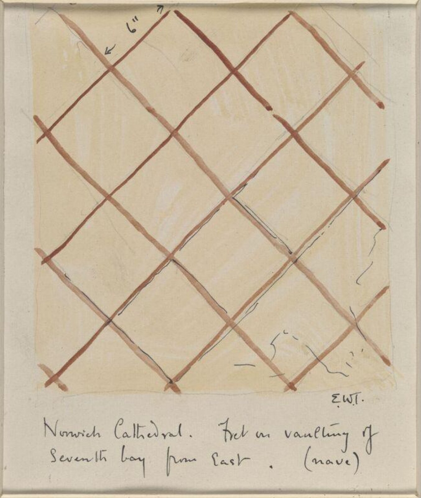 Drawing, Ernest William Tristram, early 20th century