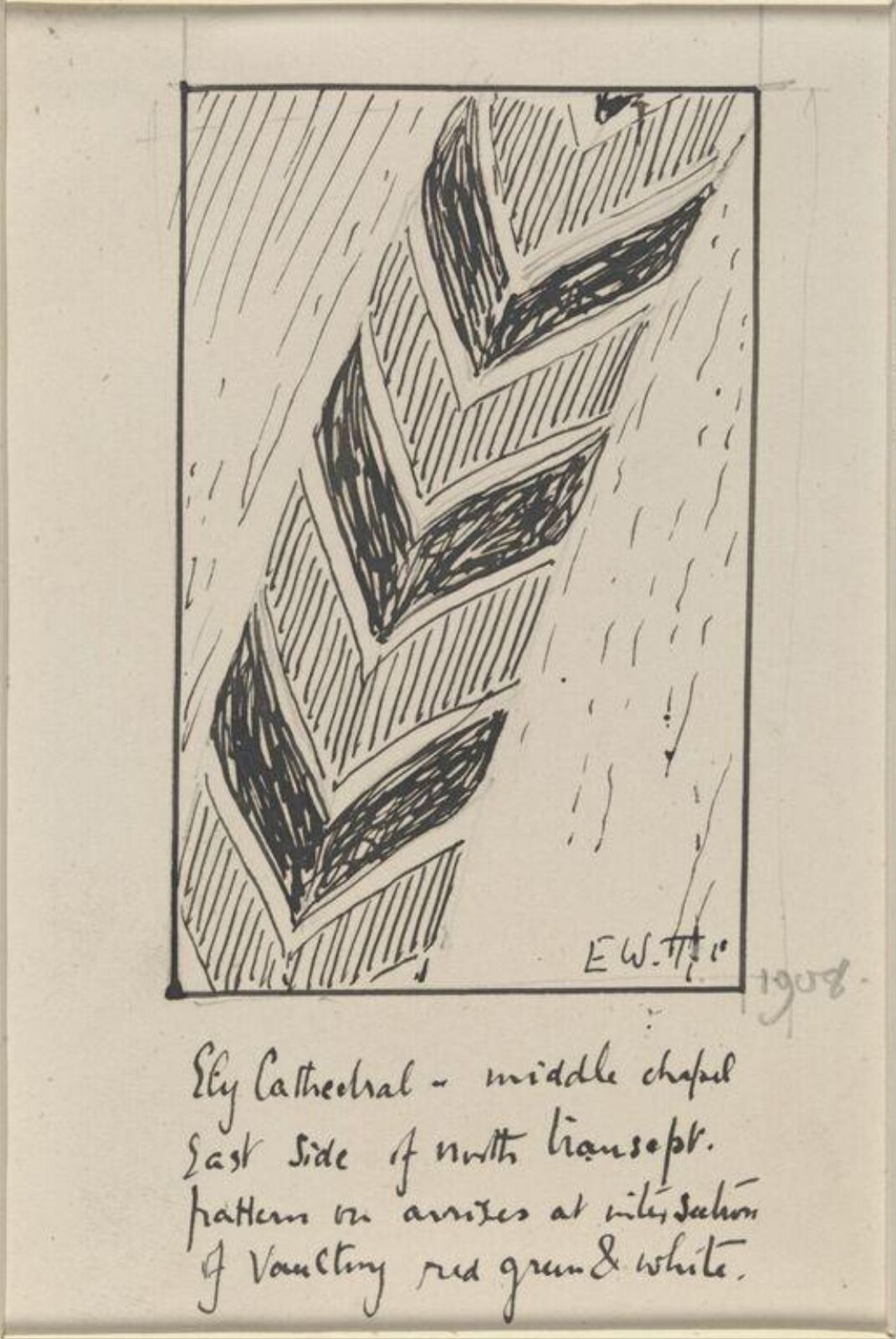 Drawing, Ernest William Tristram, 1908
