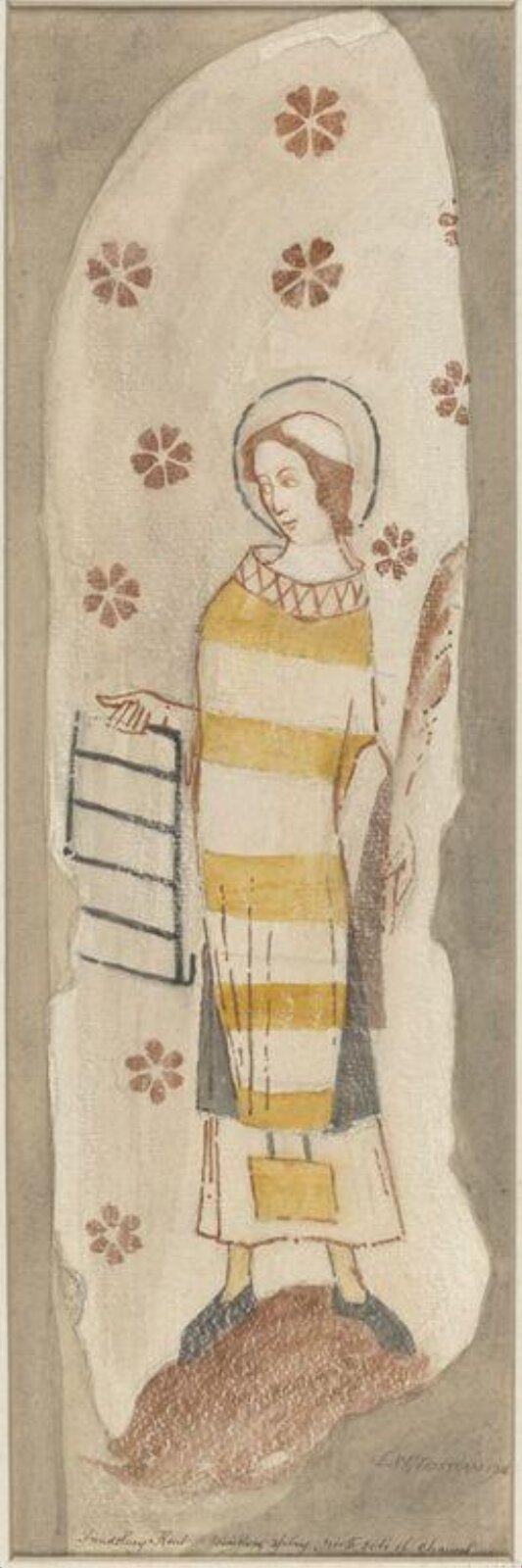 Watercolour drawing, Ernest William Tristram, 1916