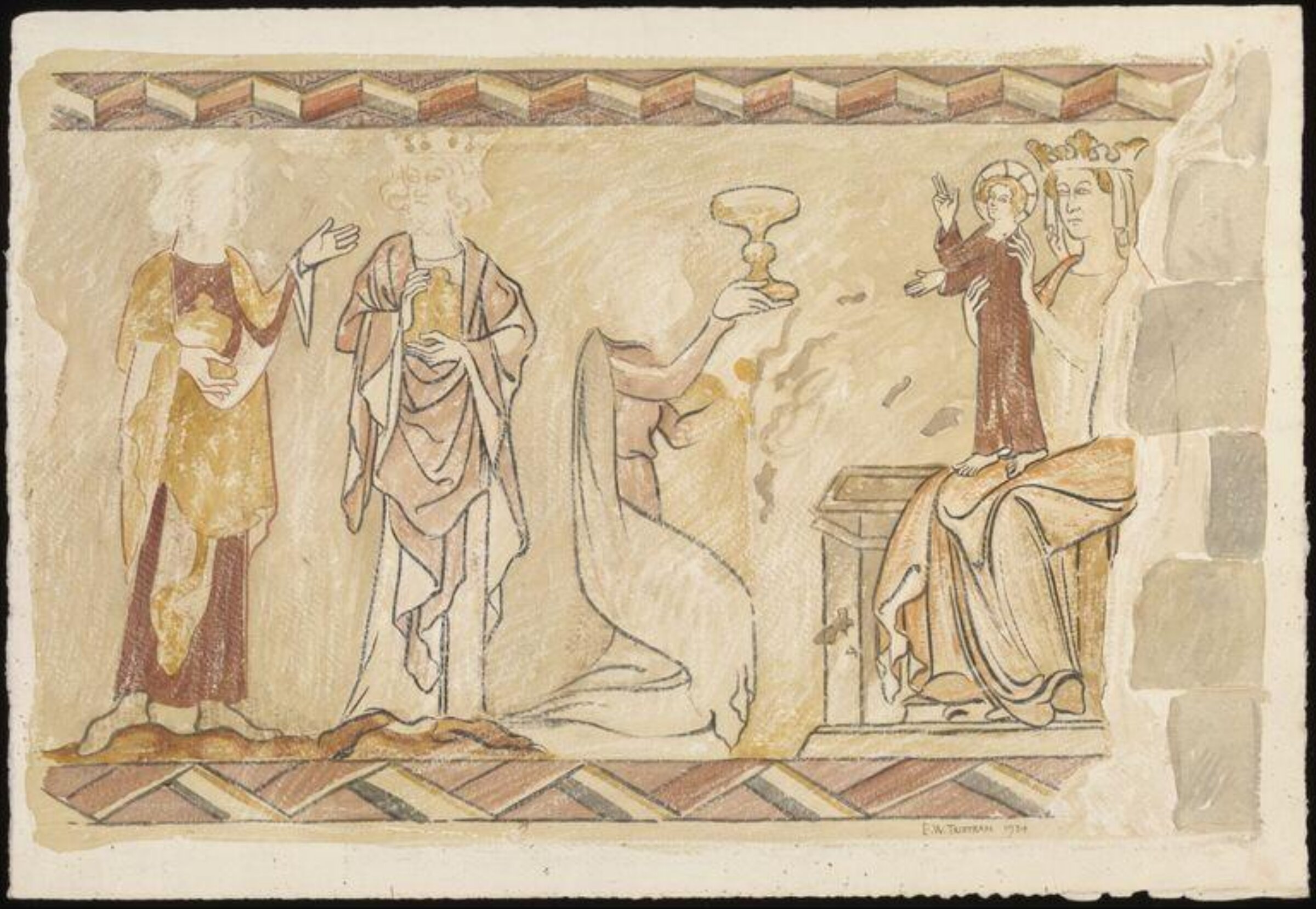 The Adoration of the Magi, Ernest Tristram, 1924