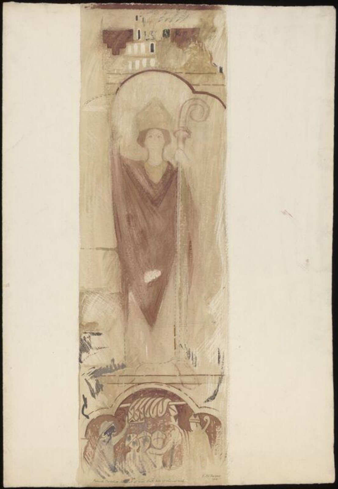 Drawing, Ernest William Tristram, 1913