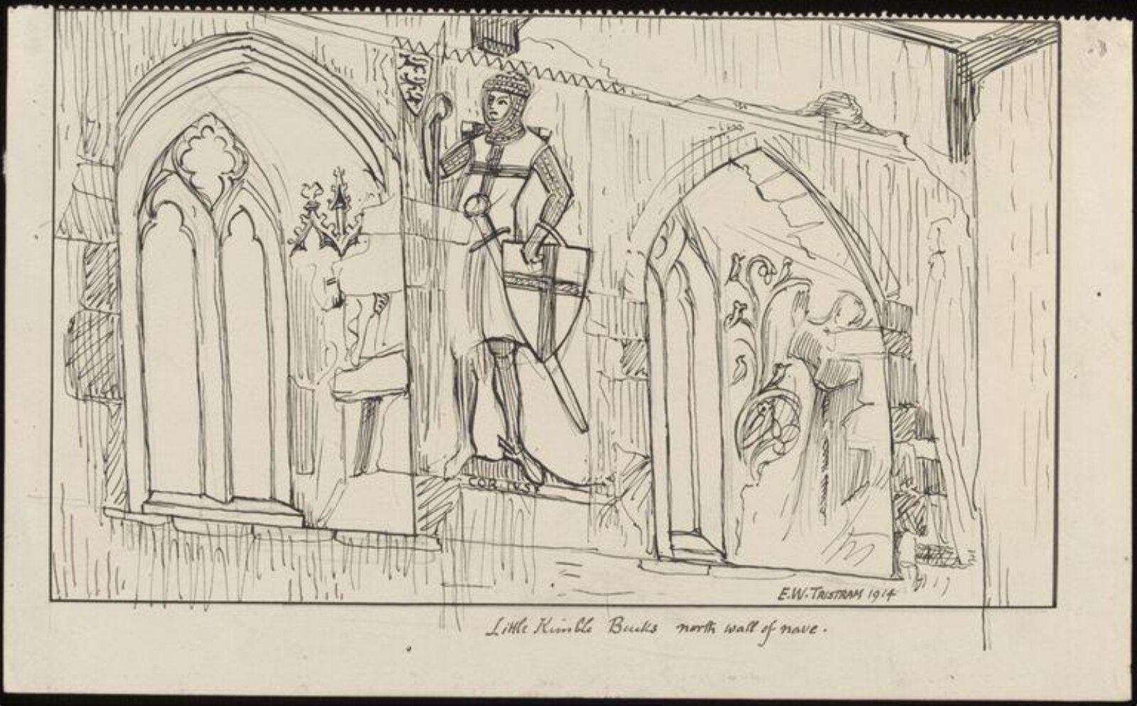 Drawing, Ernest William Tristram, 1914