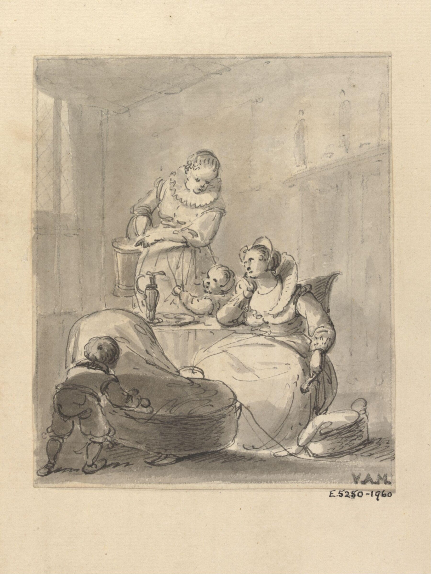 A domestic scene, Hendrik de Meyer, late 18th century