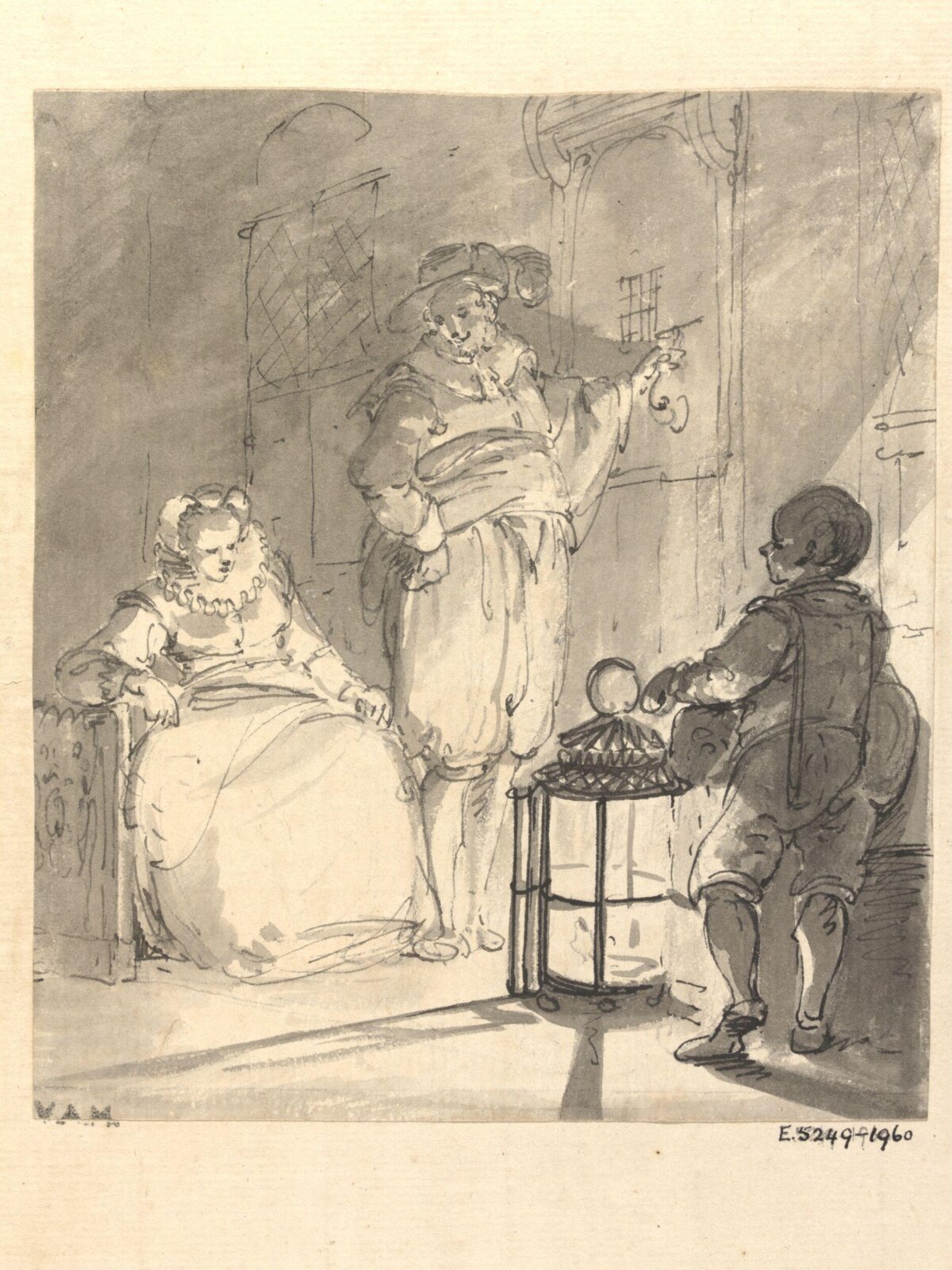 A domestic scene, Hendrik de Meyer, late 18th century