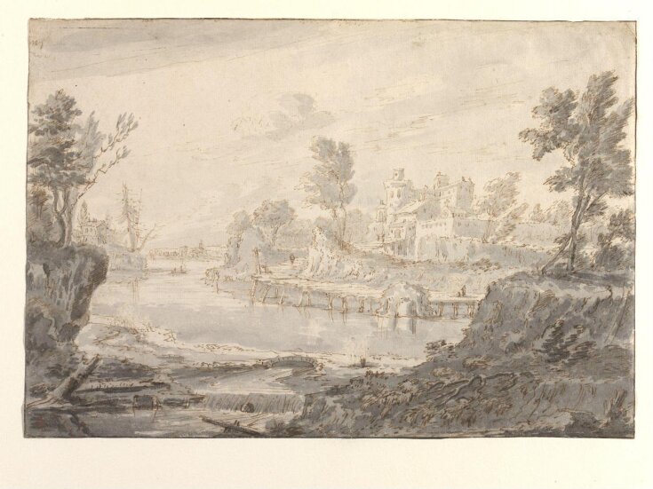 Capriccio View of an Italianate River Landscape With Country Estate top image