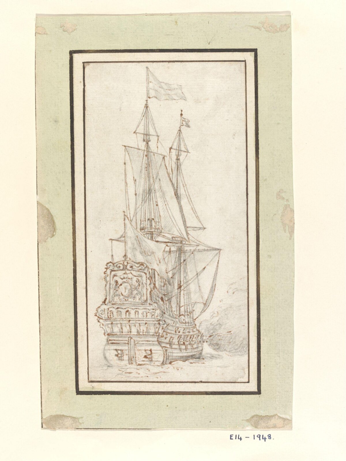 Study of a Dutch Warship, late 17th century