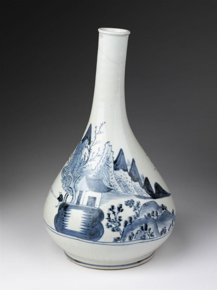 Blue-and-white porcelain flask top image