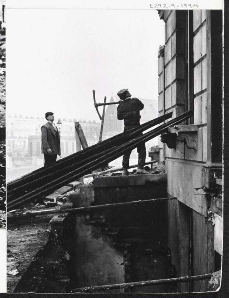 Demolition off Harrow Road, January 1960 [two men] top image