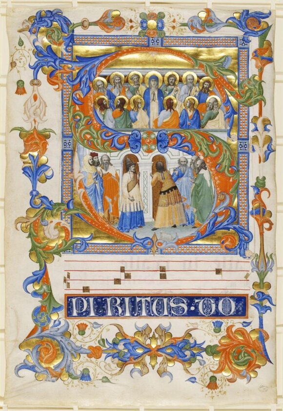 Leaf from a Gradual for the Camaldolese monastery of San Michele a Murano (1392 -1399) by Don Silvestro dei Gherarducci