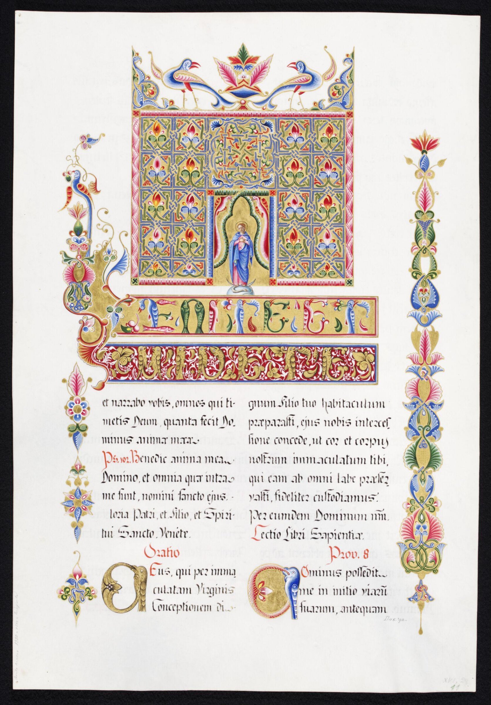 Illumination copied after medieval models, C. Barison, before 1893